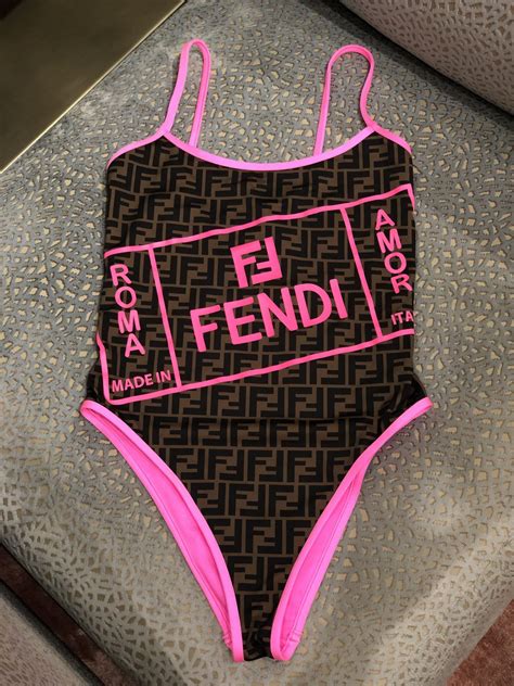 fendi swimsuit black|fendi neon bikini.